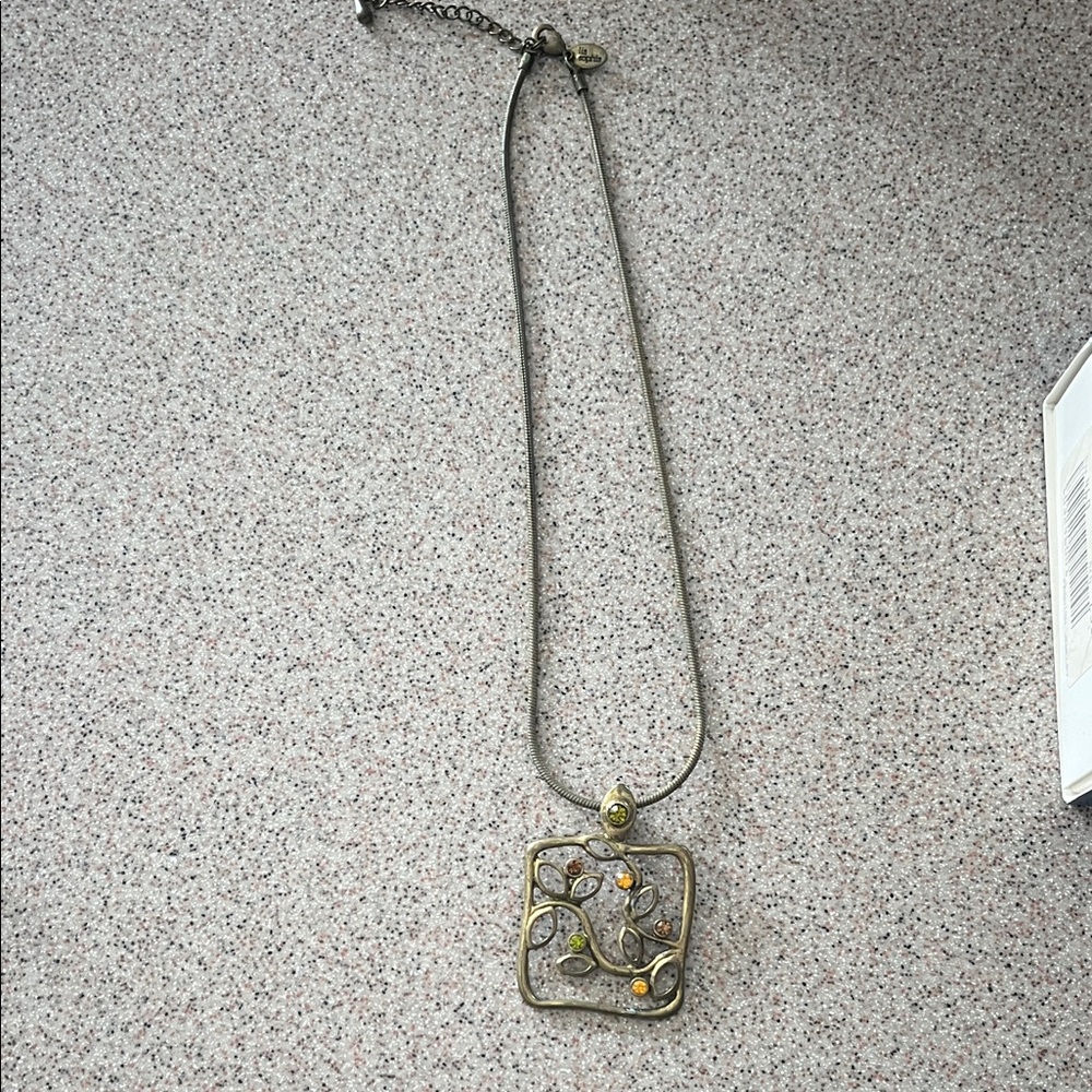 Lia Sophia Elegant Silver and Gold Pendant Necklace